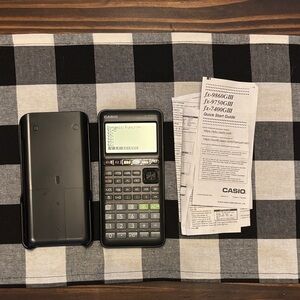 Casio Black graphic Calculator with Cover and Guides fx-9750GIII